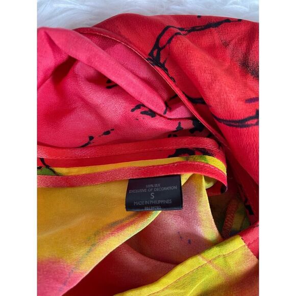 Josie Natori ISLAND FLORAL SLEEVELESS DRESS 100% silk women’s size small - Picture 6 of 10